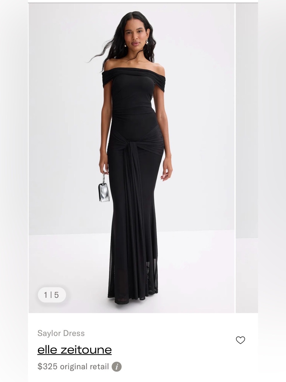 elle zeitoune Stunning  Off-Shoulder Black dress